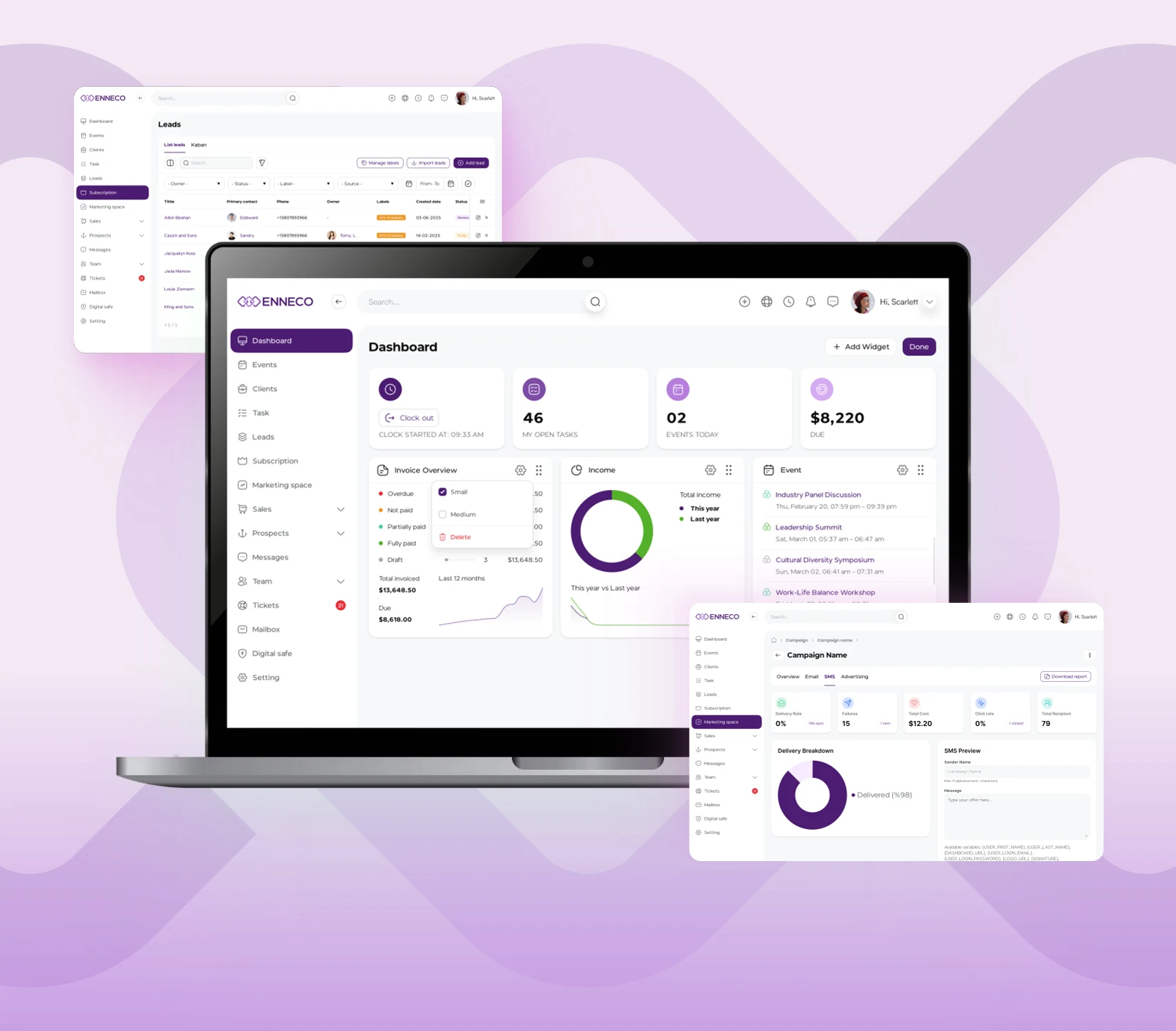 Enneco: a CRM designed and developed by Gaspa for construction businesses.