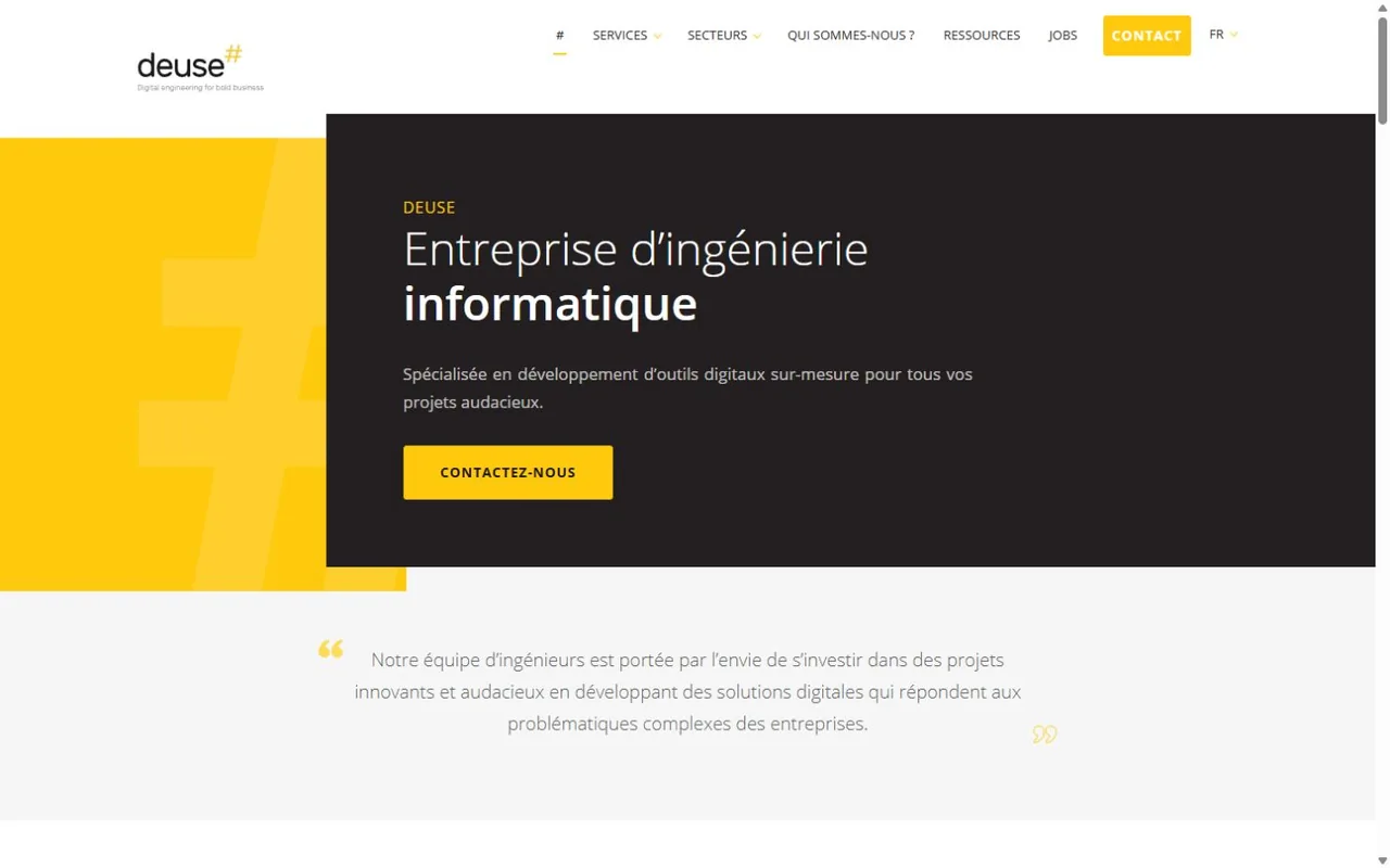 Website screenshot of Deuse
