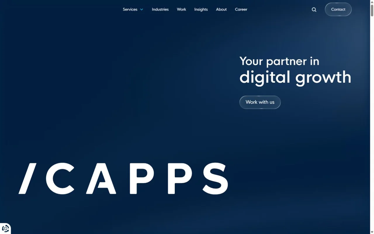 Website screenshot of icapps